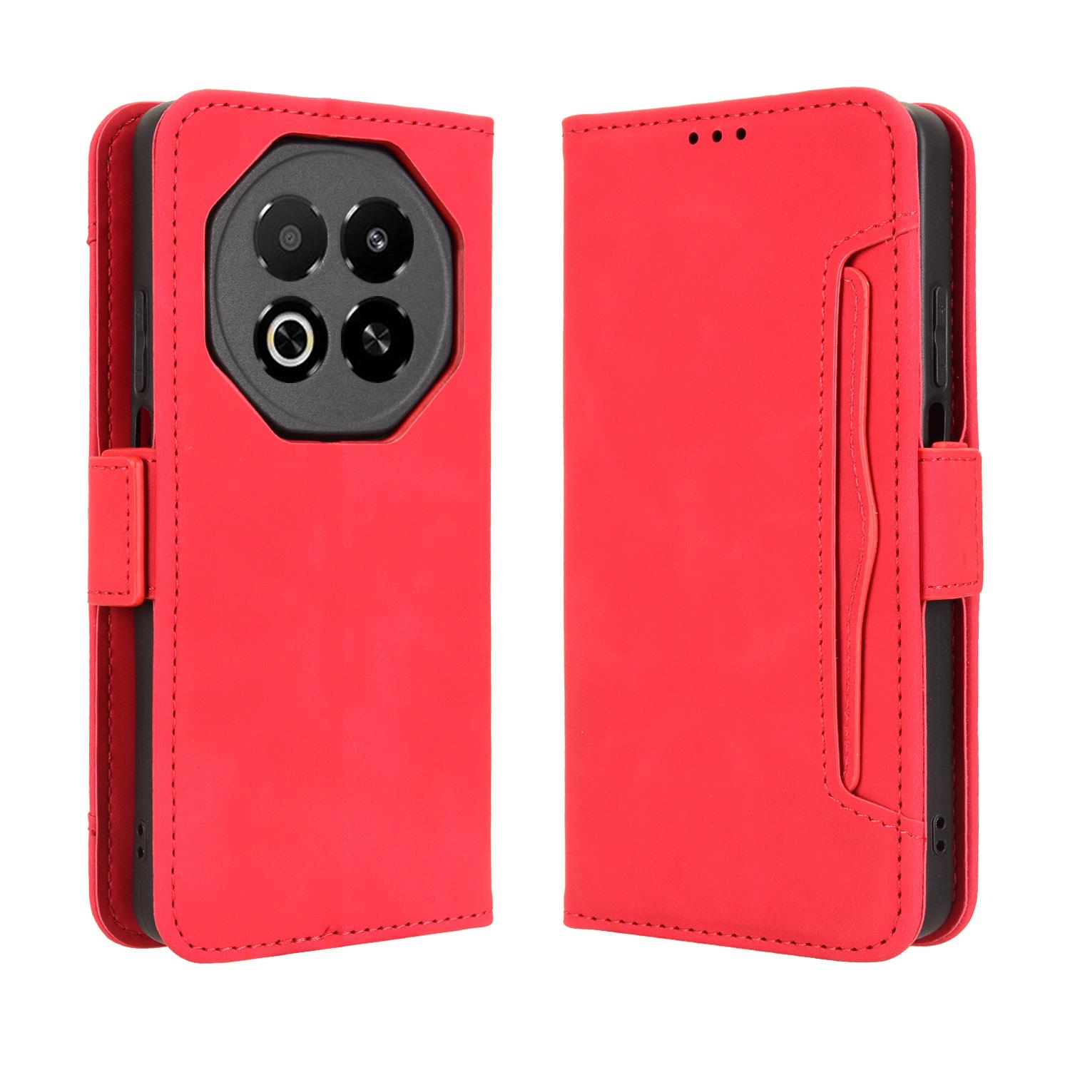 

For Meizu Note 16 Leather Case Phone Wallet Cover with Multiple Card Slots Red