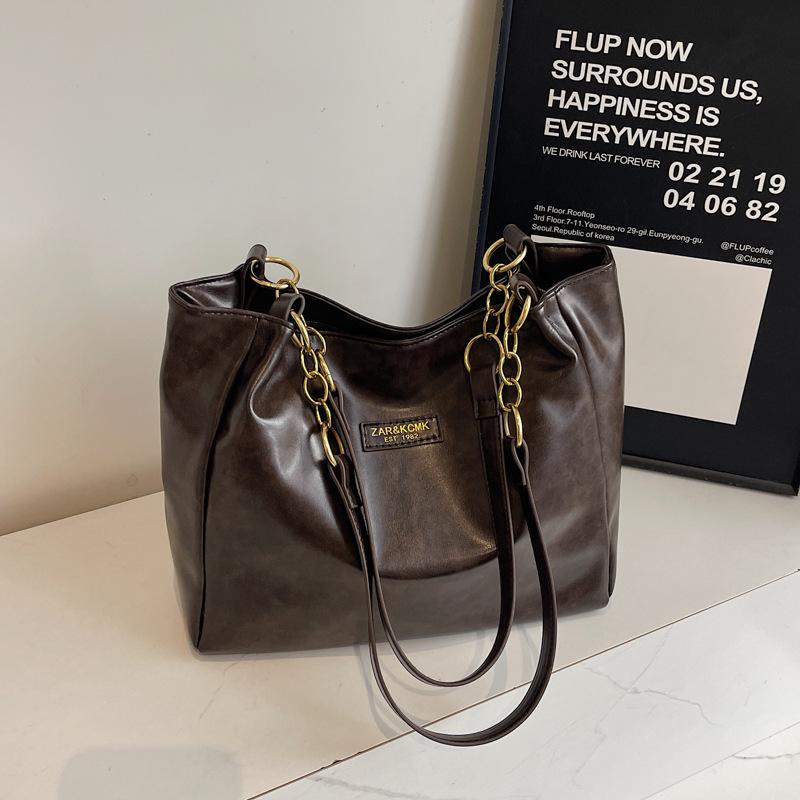 

Женская ретро-сумка-тоут большой вместимости 2025 - Осенне-зимняя повседневная универсальная сумка на плечо для поездок на работу 32cm*13cm*27cm