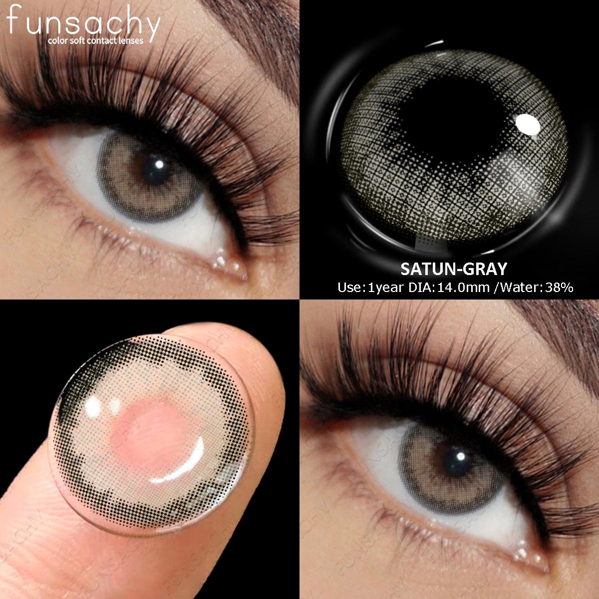 

FUNSACHY 2 шт. Colorcon кольорові контактні лінзи для очей лінзи блакитні лінзи для очей зелені лінзи природні контактні лінзи для очей краса зіниця щорічно