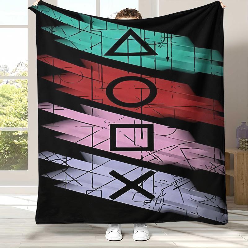 Cartoon Spiel Gamer Zone Controller Logo Flanelldecke, Ultra Weiche Warme Plüschdecke für Zuhause Schlafzimmer Bett Sofa Abdeckung Picknick Geschenk