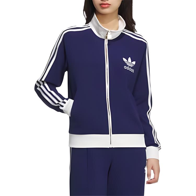 adidas Originals Trefoil Collection Outfit Jacket Women's Dark Blue/Jade White JX2802