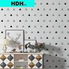 Triangle Geometric Pattern Peel and Stick Wallpaper White/Black/Silver Waterproof Vinyl Self Adhesive Wallpaper for Home Decor