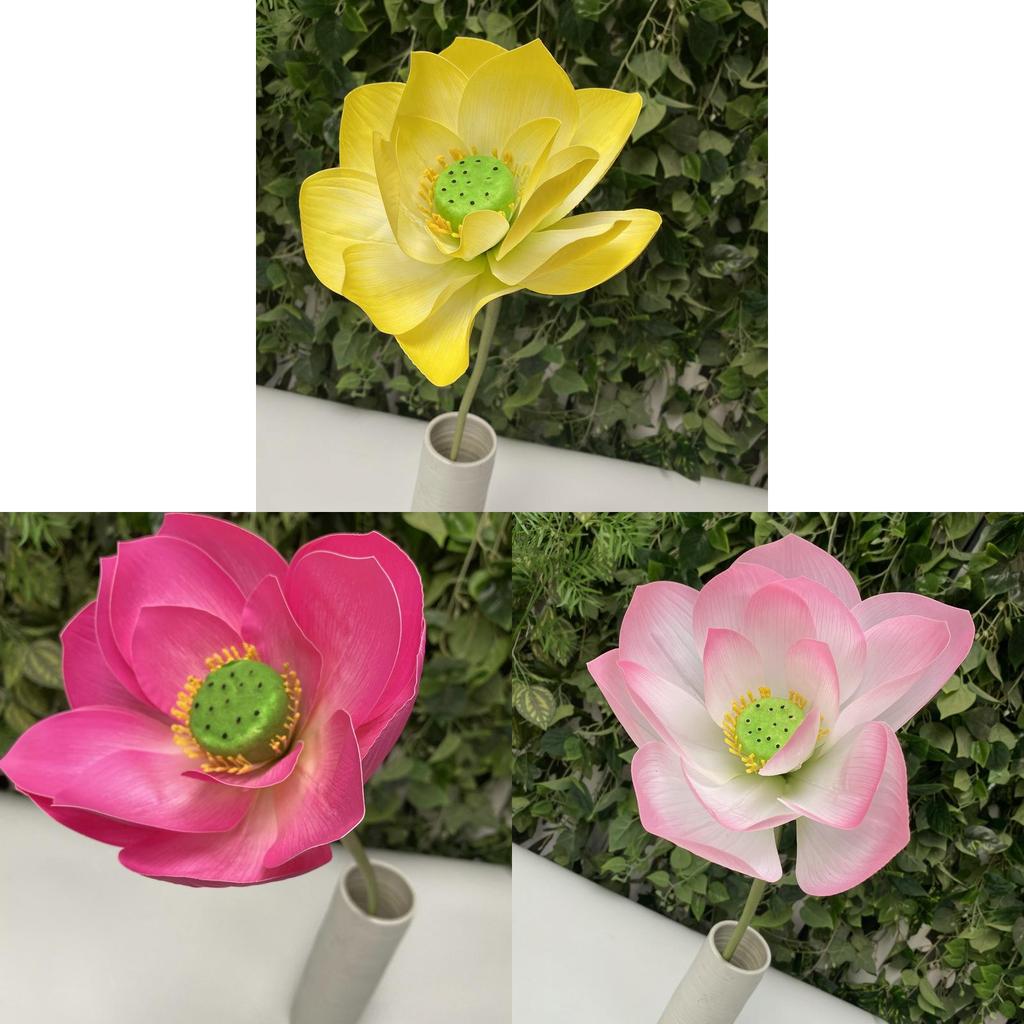 Artificial Lotus Flower Decor With Soft Silicone For Home Water Pool Waterfall Scene