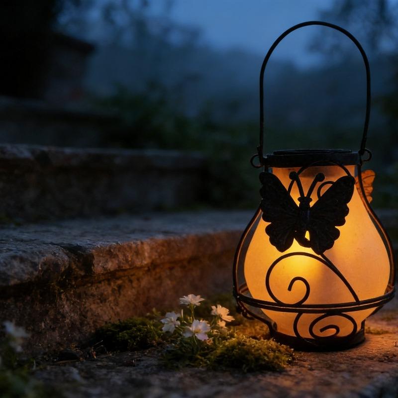 Solar Flame Lights Hummingbird Dragonfly Butterfly Glass Lights LED Outdoor Garden Yard Balcony Atmosphere Lights 1pc