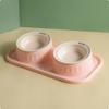 Square Double Bowl Feeder LeakResistant Pet Easy to Wipe Leakproof