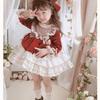 Vestido de Princesa Lolita de Renda de Veludo para Menina Bebê Criança Vintage Elegante Laço Tutu Vestido Natal Bebê