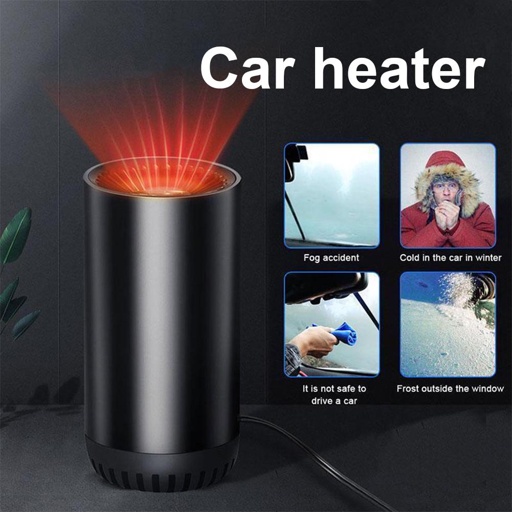 12V Car Heater Cup Holder Design Fast Heating Demister Defroster Auto Window Windshield Defrost Defogging Cooling Heating Fan