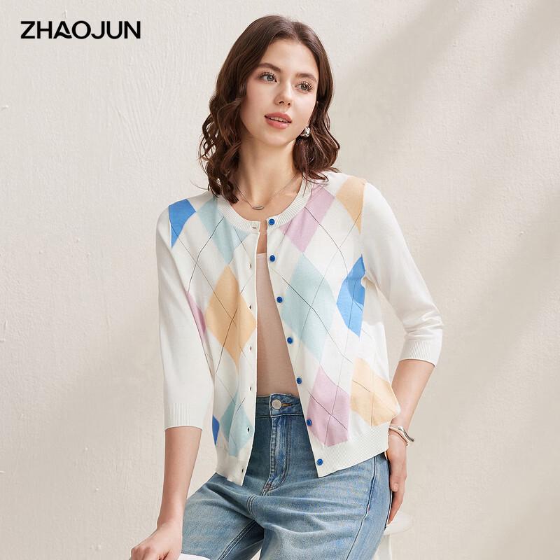 Women s Silk Blend 3/4 Sleeve Knitted Cardigan 2XL