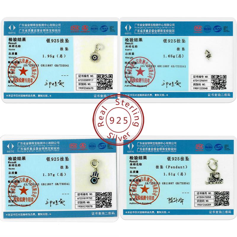 925 Silber Kreuz Herz Drehend Teufelsauge Jesus Engel Anhänger Charm Perle für DIY Armband Schmuck Geschenk für Frauen