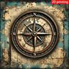 Iron Wall Art Vintage Compass Decor 8x8 Inch Home Bar Decoration