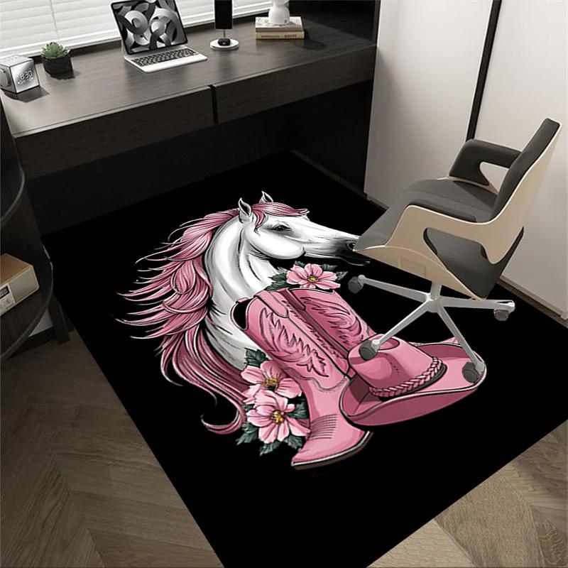 1PC cowgirl, boots Extra Large Non Slip Floor carpet, Office, family, Studio   Large Area Rug Indoor Rugs, Bold Statement Piece