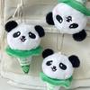 Cute Cone Panda Plush Toy Ice Cream Little Panda Plush Doll Schoolbag Keychain Pendant