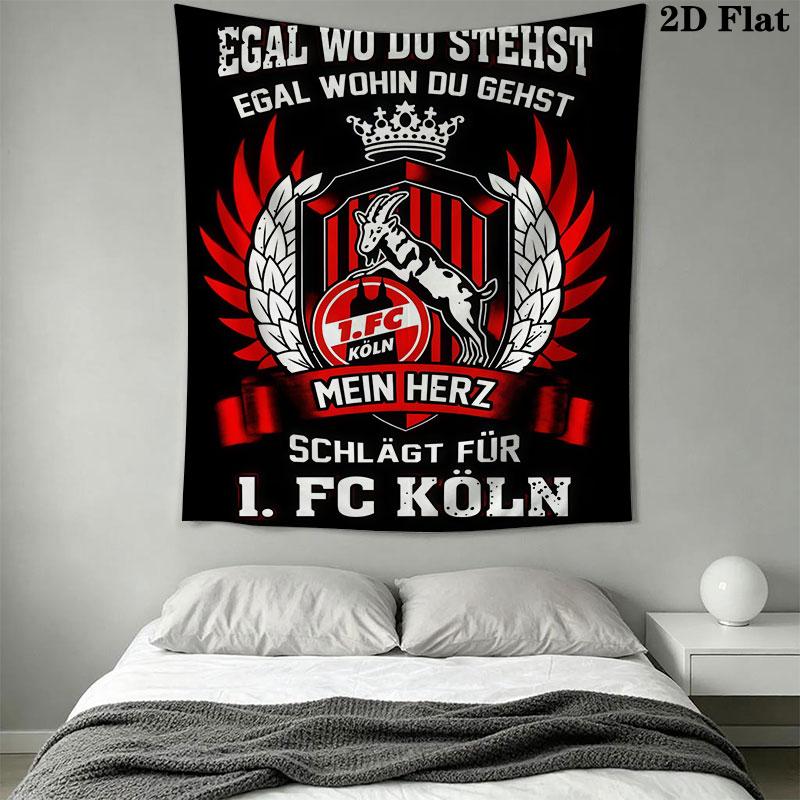 1. FC Köln poster Wall Hanging Printed Fabric Blanket Decorative Tapestries for Bedroom Living Room Home Decor