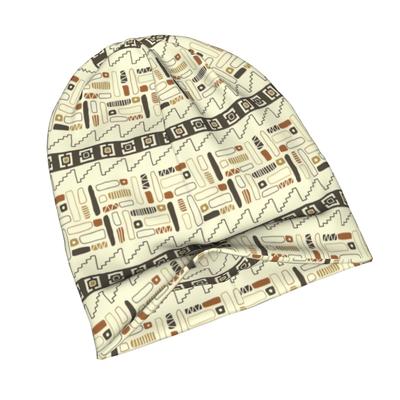 2D Flat Printing Egyptian Tent Fabric Pattern Adult Knit Beanie with Style Fits Effortlessly Into Seasonal Wardrobes and Pairs Well with Jackets or Ca