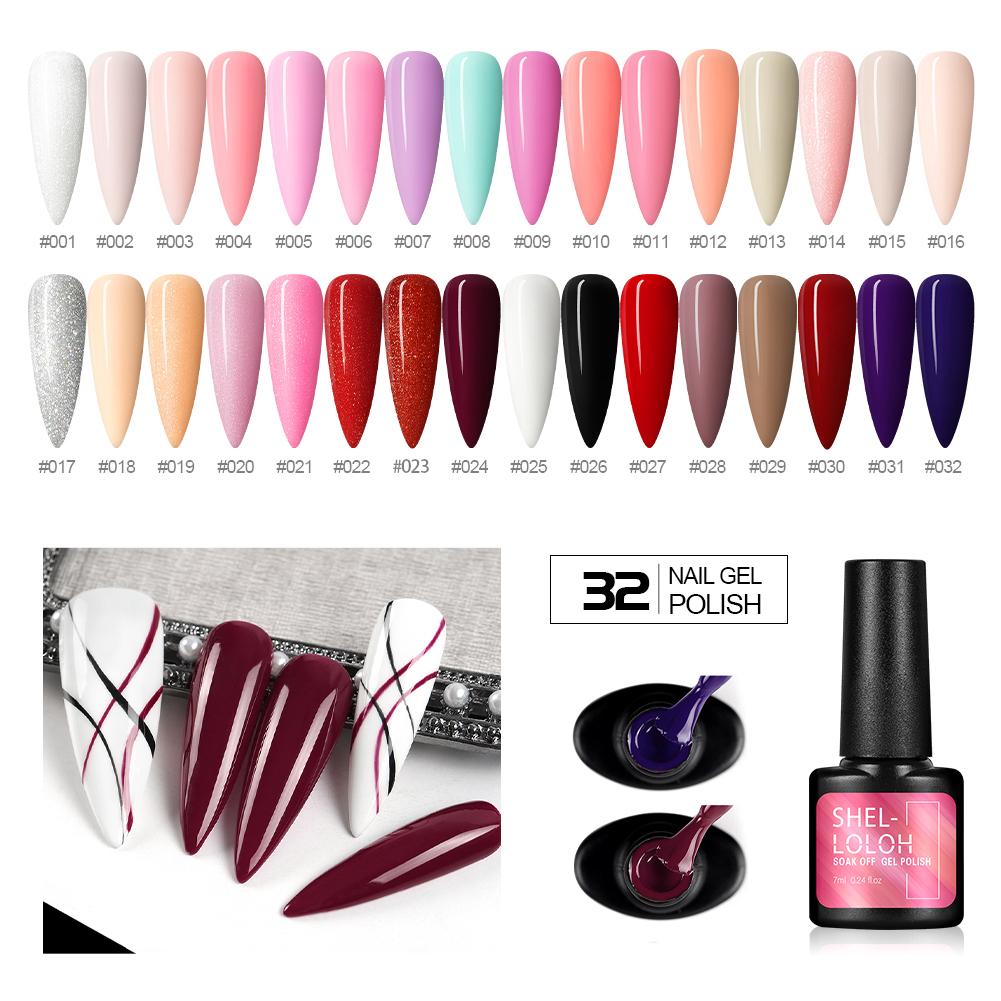 

SHELLOLOH 7 мл гель-лак для ногтей, полуперманентный УФ-гель для дизайна ногтей, впитывающий матовый верхний слой и базовое покрытие для покраски ногтей, маникюрный набор