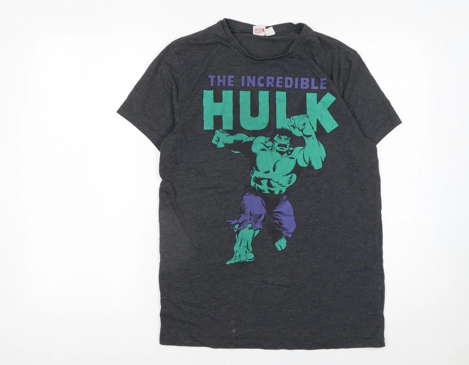 Marvel Men s Grey The Incredible Hulk Graphic T-Shirt Size M L
