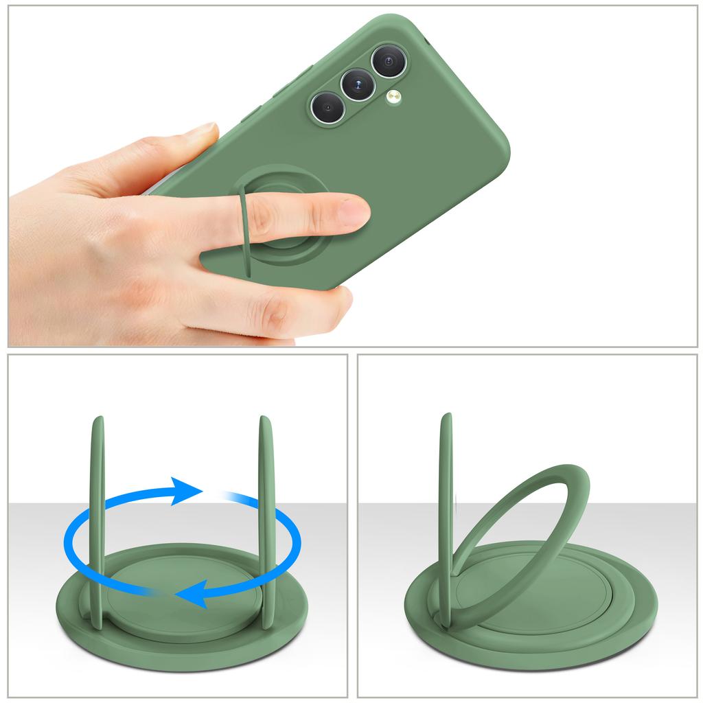 For Samsung Galaxy S25 FE Silicone Case with Strap Ring Kickstand Phone Cover