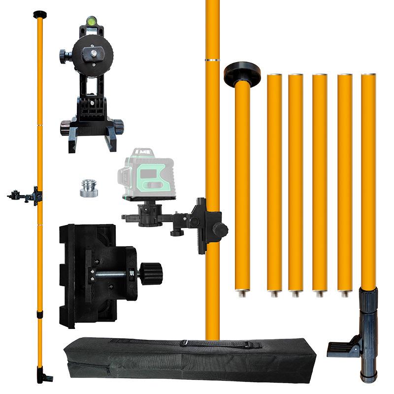 Thickened Multi-Functional Telescopic Rod with Infrared Level Support Bracket