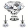 5pcs/10pcs 30MM Crystal Clear Glass Dresser Knobs, Silver Diamond Drawer Knobs, Pulls, Kitchen Cabinet Knobs for Dresser Drawers