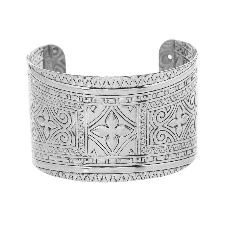 Bohemian Women's Tibetan Silver Carved Pattern Armlet Bracelet