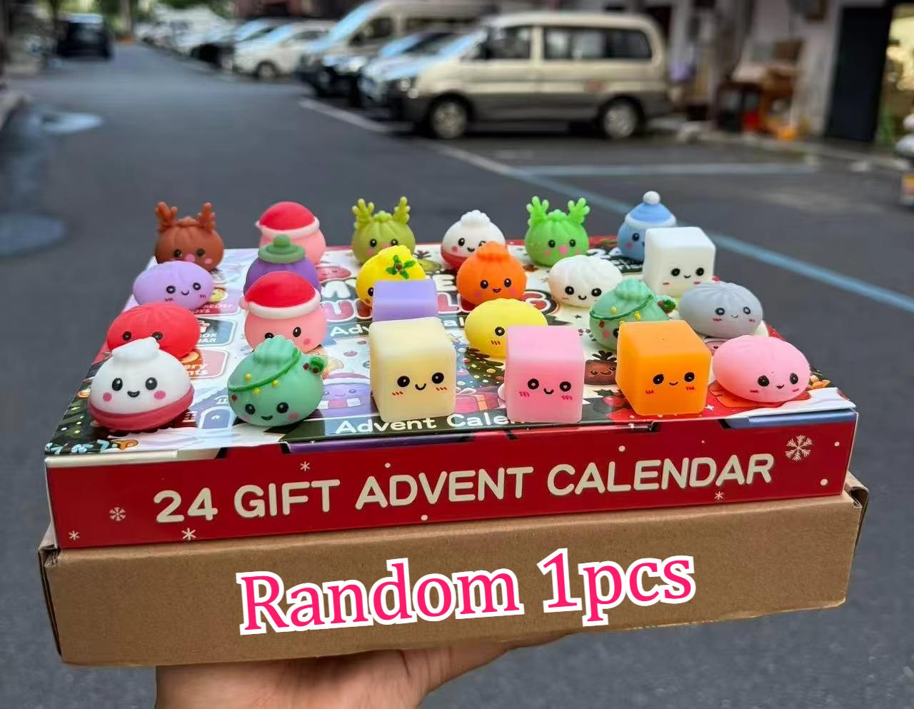 2026 NIEUWE Squishy Kerst Adventskalender, 24 Dagen Aftellen Verrassingsdoos, Dumpling Langzame Terugslag Squishies Knijp Sensorisch Cadeau
