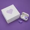 Bewinner Heart Shaped Cordless Earbud, Noise Canceling Headphones, Bluetooth 5.3 HiFi Stereo Earphones with Charging Case for Gym Office School