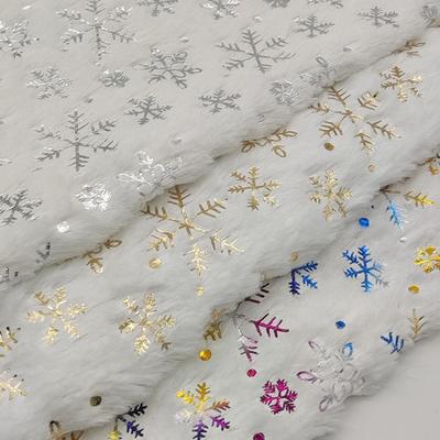 150x200cm/50x50cm PV-Samt Goldene Schneeflocken Samtstoff Für Damen Kapuzenpullover Weihnachtsdekoration Handgemachtes DIY Nähstoff