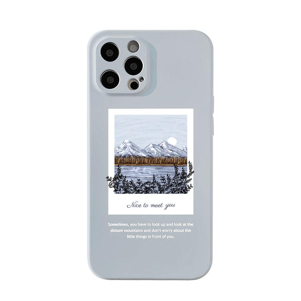Art Oil Painting Snow Mountain Case for iPhone 16 iPhone 17 iPhone 17 Pro Max