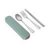 Stainless Steel Korean Spoon Fork Chopsticks 3 Piece Portable Tableware Student Outdoor Traveling Pull Out Gift Set