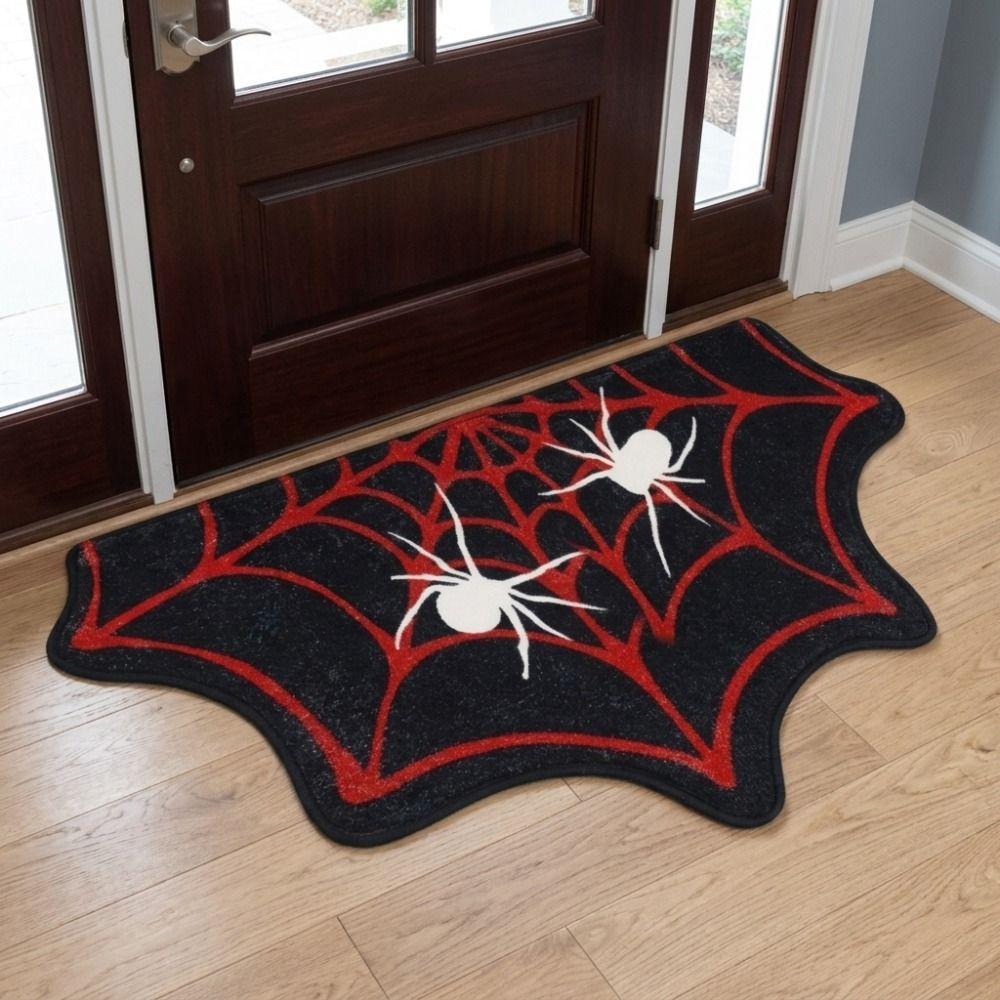 Water-absorbent Halloween Unwelcome Bat Doormat Faux Cashmere Halloween Decorative Carpet Bathroom