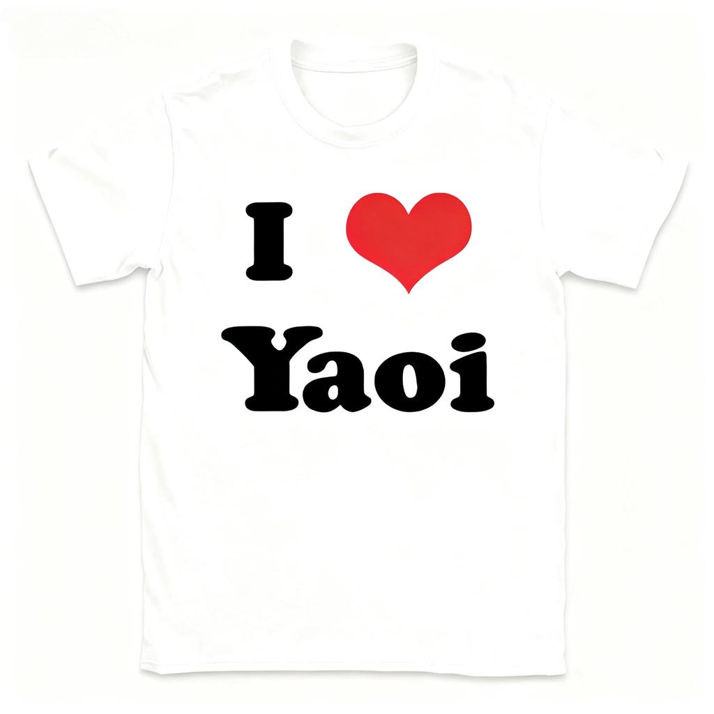 Funny I Love Yaoi Tshirt Mens Round Neck Casual Short Sleeve Streetwear Tshirt Birthday Gift Womens Top