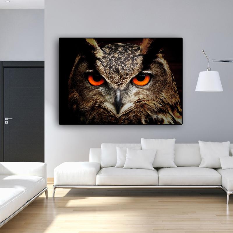 RELIABLI ART Cuadros oczy sowy ptaki zdjęcia zwierząt obrazy na płótnie obrazy ścienne do salonu nowoczesne malarstwo dekoracyjne