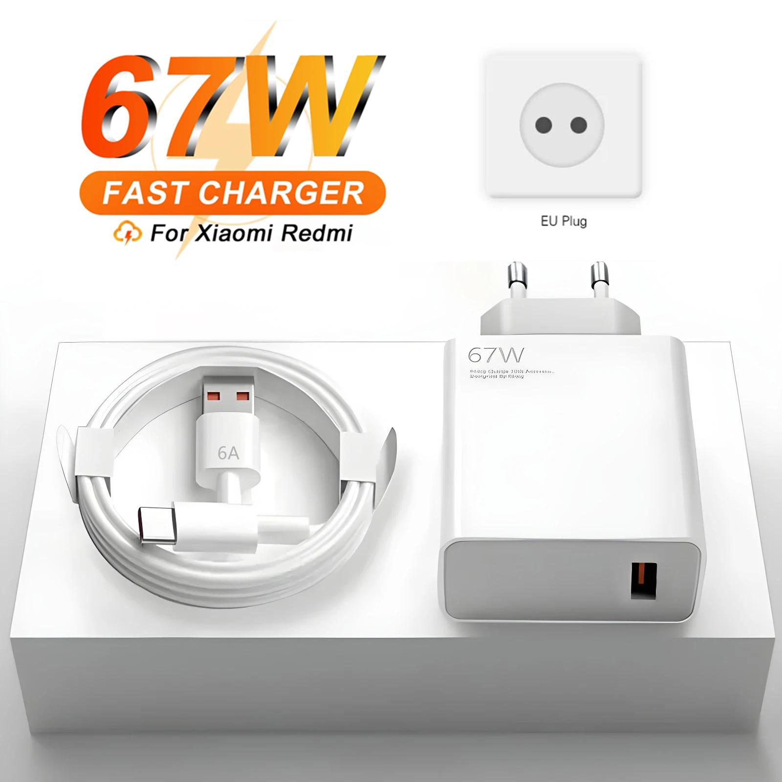 

6A 67W быстрое зарядное устройство USB для Xiaomi 10 11 12 Lite 13T 14 Redmi Note 10S 11S 11T 12 13 Pro POCO Turbo Charge кабель для зарядки Type C 1m