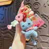 Cute Crochet Cat & Fishbone Keychain, Handmade Knitted Pink Cat Bag Charm
