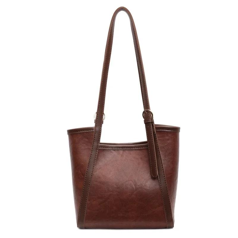 

Большая вместительная женская сумка на одно плечо, универсальная, повседневная, простая, сумка для матери и ребенка, ретро, новая