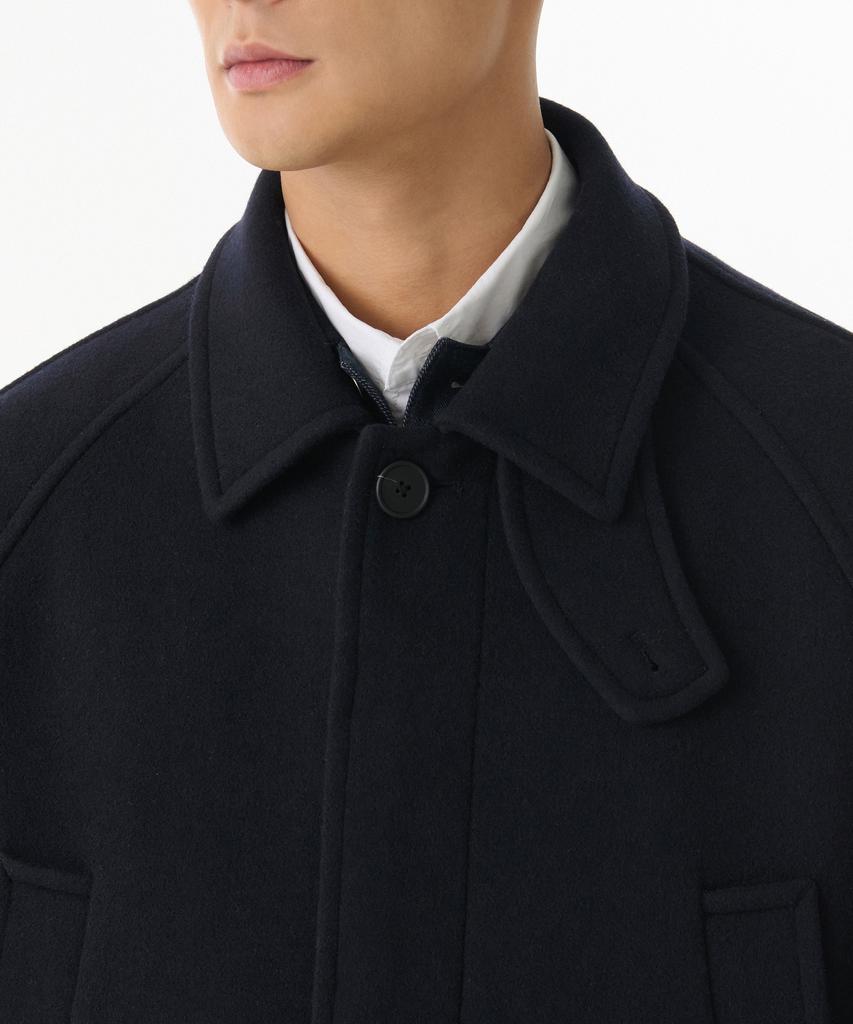 Musinsa Standard Wool Blend Oversized Muff Balmacaan Coat [Navy]