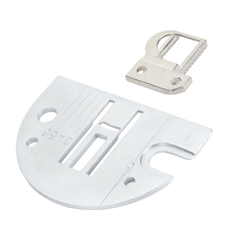 Steel Sewing Needle Plate Aperture 8mm Sturdy Needle Plate Feed Dog Kit Industrial Sewing Machine Plate for 317398+153286  