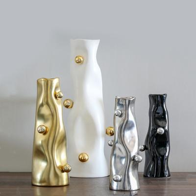 Resin Vase Geometric Sphere Irregular Flower Vase Porcelain Artifact Flower Arrangement Home Decoration Accessories Vases Pots