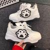 Schoolgirl cute cat claw bread shoes 2025 autumn new sports versatile thick baseplate shoes casual white shoes