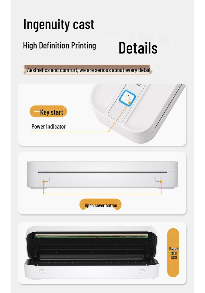 Wireless Portable Inkless A4 Printer for Home, Student, and Office