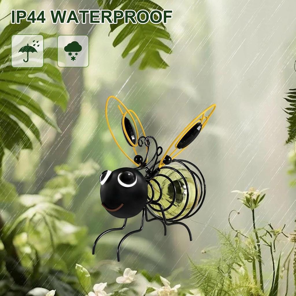 Outdoor Solar Lights Garden Hanging Solar Bee Light Outdoor Statues Figurine Lights Solar Bee Lights Outdoor Decorative Waterproof for Patio Yard