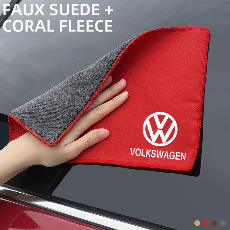 VW for VW Volkswagen Car interior stickers Wash Microfiber Towel + Car Dust Brush Cleaning Brush Car Cleaning Tools car sticker NC3