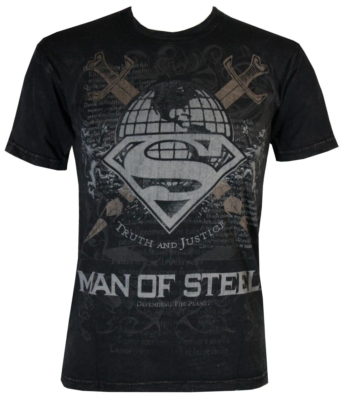 Superman Logo Luminary Premium Wash Men s T-Shirt, Small L
