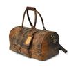 Handmade Buffalo Leather Duffle Bag: Men's Weekend Travel Bag with Shoe Compartment