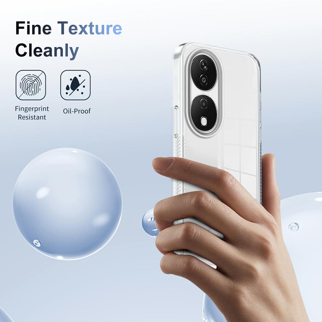 For Honor X7b 4G Clear Phone Case TPU PC Anti-Slip Drop-Proof Back Cover