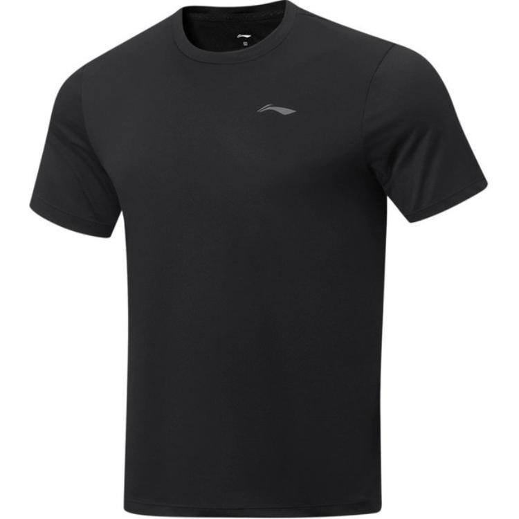 Li-Ning Comfortable Versatile Breathable Casual Short Sleeve T-Shirt Men Tops Black ATST023-5