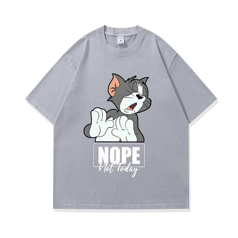 Trendy Brand Printed Short-Sleeved T-Shirt For Men And Women Loose Summer Casual Couple Oversize High Street Half-Sleeved T-Shirt