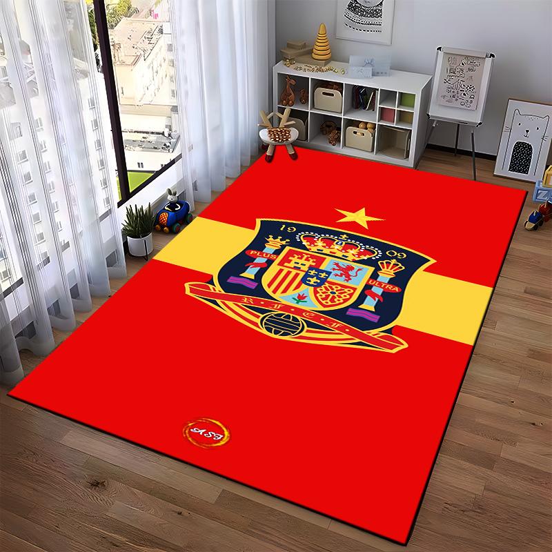 Red Spanish Themed Designed floor mat, suitable as a non-slip mat for the living room or bedroom sofa