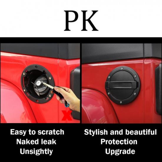 Black Fuel Tank Cover Gas Cap Filler For Jeep Wrangler JK JKU 2007-2017 Aluminum