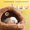 Autumn and Winter Dog Plush Thickened Warm Kennel Long Haired Monster Cat Nest Semi-closed Cute Cartoon Pet Nest